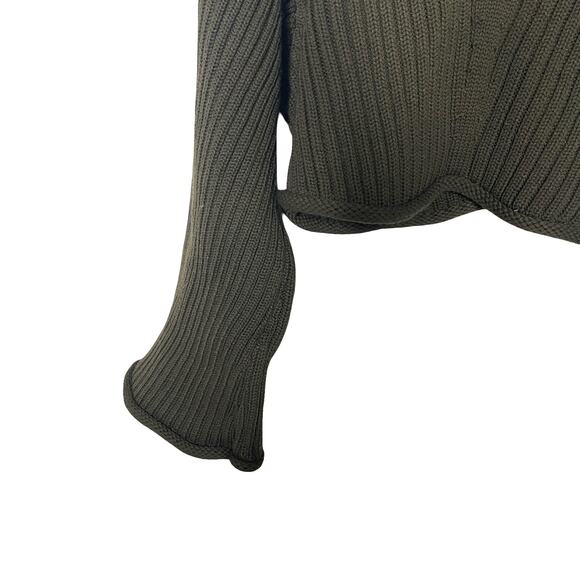 Zara green crop turtleneck knit sweater bell sleeves sz S - Picture 3 of 6